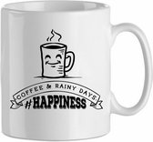 Mok 'Coffee & rainy days, hapiness' | Coffee| Koffie| Kadootje voor hem| Kadootje voor haar
