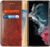 Samsung Galaxy S22 Hoesje met Pasjes Book Case Kunstleer Bruin