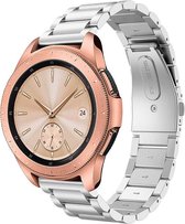 Shop4 - Bandje voor Samsung Galaxy Watch Active 2 - Roestvrijstaal Schakels Zilver