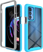 Motorola Edge 20 Pro Hoesje Volledig Schokbestendig Cover Blauw