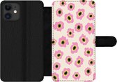 Bookcase Geschikt voor iPhone 11 telefoonhoesje - Bloem - Patronen - Abstract - Met vakjes - Wallet case met magneetsluiting - Verjaardag cadeau tiener