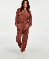 Hunkemöller Dames Nachtmode Joggingbroek Velours  - Roze - maat L