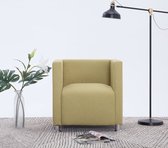 vidaXL Fauteuil kubus polyester groen