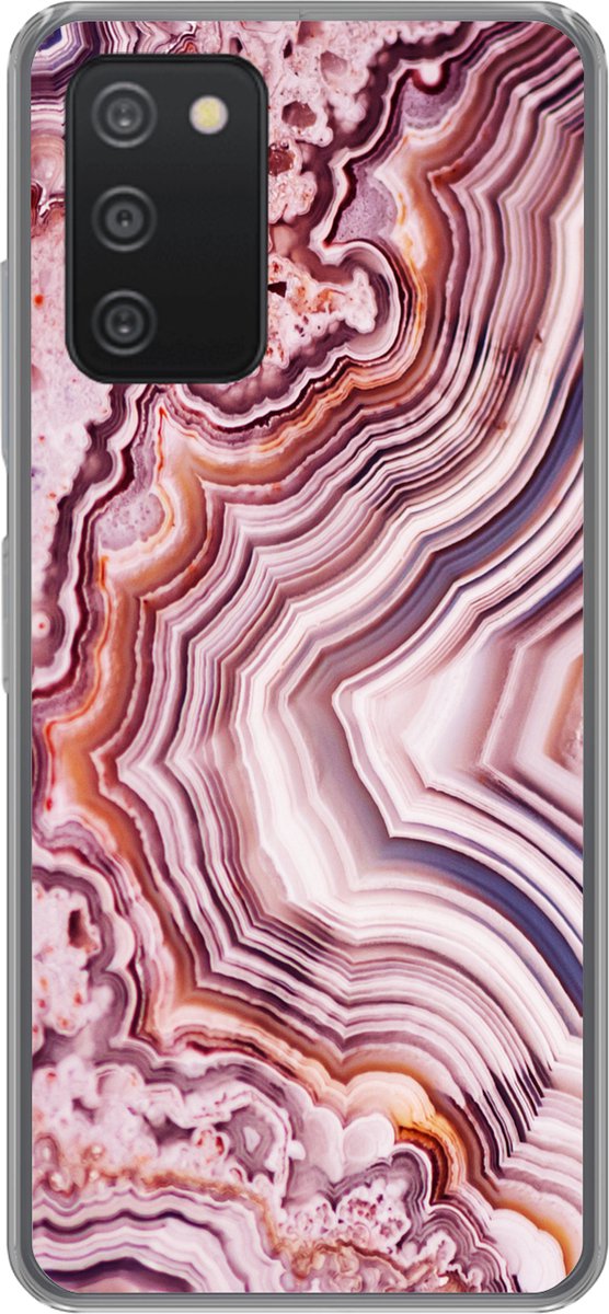 Telefoonhoesje Geschikt voor Samsung Galaxy A53 5G hoesje - Natuursteen - Roze - Luxe - Siliconen Telefoonhoesje Telefoonhoesje