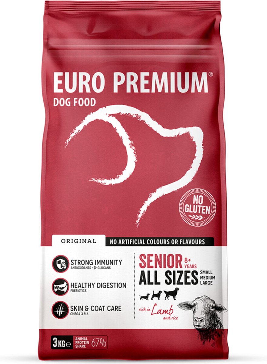 Euro Premium Euro-Premium Senior Lam - Rijst - 4 x 3 kg - Voordeelverpakking