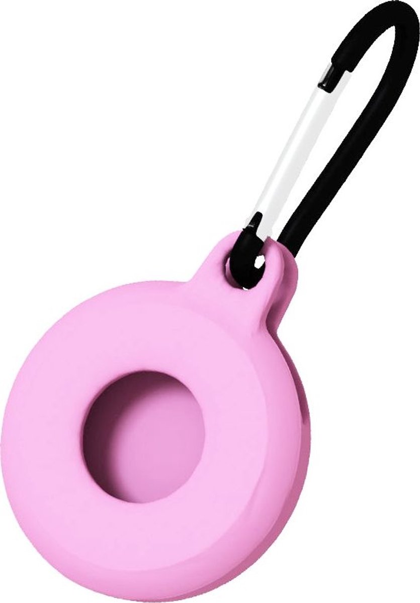 Mobigear Hoesje geschikt voor Apple AirTag Hoesje Flexibel TPU | Mobigear Circle Key Sleutelhanger - Roze