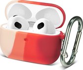 Apple AirPods 3 Hoesje - Mobigear - Color Serie - Siliconen Hoesje - Roze / Rood - Hoesje Geschikt Voor Apple AirPods 3