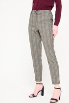 LOLALIZA Klassieke broek met fijne ruit - Groenblauw - Maat 40