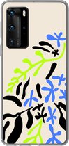 Telefoonhoesje Geschikt voor Huawei P40 Pro hoesje - Blad - Abstract - Patroon - Siliconen Telefoonhoesje Telefoonhoesje