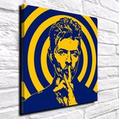 David Bowie Pop Art Canvas - 100 x 100 cm - Canvasprint - Op dennenhouten kader - Geprint Schilderij - Popart Wanddecoratie