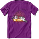 Big Catch - Vissen T-Shirt | Grappig Verjaardag Vis Hobby Cadeau Shirt | Dames - Heren - Unisex | Tshirt Hengelsport Kleding Kado - Paars - XXL