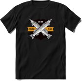 Fishing Club - Vissen T-Shirt | Grappig Verjaardag Vis Hobby Cadeau Shirt | Dames - Heren - Unisex | Tshirt Hengelsport Kleding Kado - Zwart - 3XL