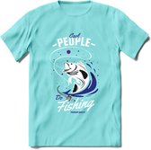 Cool People Do Fishing - Vissen T-Shirt | Donker Blauw | Grappig Verjaardag Vis Hobby Cadeau Shirt | Dames - Heren - Unisex | Tshirt Hengelsport Kleding Kado - Licht Blauw - L