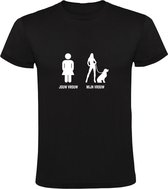 Jouw vrouw, mijn vrouw | Heren T-shirt | Zwart | My wife, your wife | Getrouwd | Hond | Hotwife