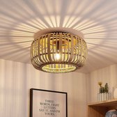 Lindby - plafondlamp hout - 1licht - Hout, metaal - H: 23.8 cm - E27 - natuur