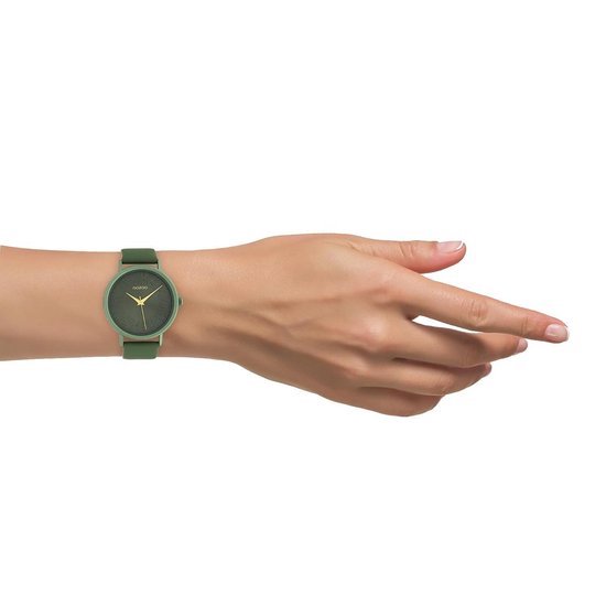 OOZOO Timepieces - Lelie groene horloge met lelie groene leren band - C10582 - Ø42