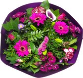 Boeket Biedermeier Large Lila ↨ 45cm - bloemen - boeket - boeketje - bloem - droogbloemen - bloempot - cadeautje