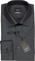 VENTI modern fit overhemd - antraciet grijs - Strijkvrij - Boordmaat: 43