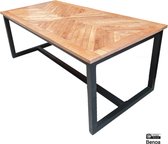 Eettafel industrieel | jax | Mangohout | Mango | naturel | 220 x 90 x 76(h) cm