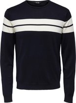 Only & Sons Trui Onswyler Life Ls Stripe Crew Knit 3 22023342 Dark Navy Mannen Maat - XXL