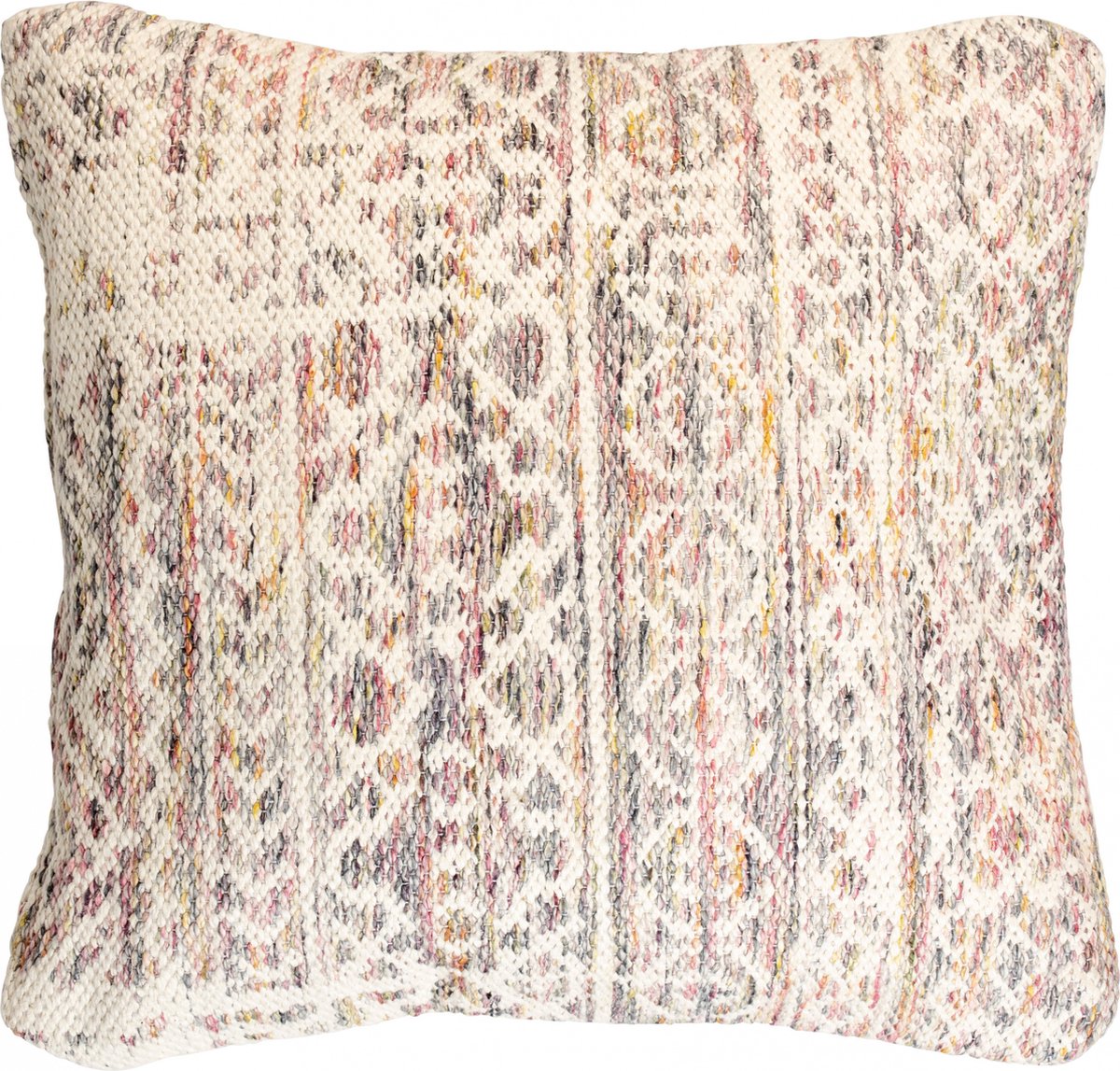 White Label Sierkussen Liv 50 X 50 Cm Polykatoen Wit/grijs