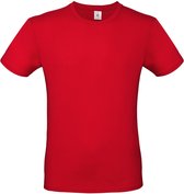 Rood basic t-shirt met ronde hals voor heren - katoen - 145 grams - rode shirts / kleding 2XL (56)