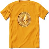 Ethereum Coin - Crypto T-Shirt Kleding Cadeau | Dames / Heren / Unisex | Bitcoin / Ethereum shirt | Grappig Verjaardag kado | BTC Tshirt Met Print | - Geel - M