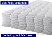 1-Persoons BAMBOO Matras -MICRO POCKET Koudschuim HR45 7 ZONE 25 CM  - Gemiddeld ligcomfort - 90x200/25