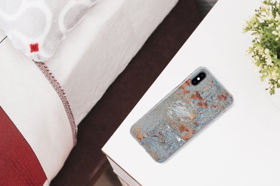 Coque pour iPhone X - Imprimé rouille - Peinture - Métal - Coque en Siliconen téléphone -