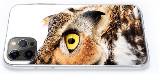 Coque iPhone 13 Pro - Hibou marron fond blanc - Siliconen - Noël - Cadeaux - Cadeaux chaussures