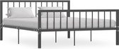 Decoways - Bedframe metaal grijs 160x200 cm