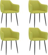 Decoways - Eetkamerstoelen 4 st stof groen