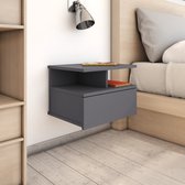 Decoways - Nachtkastjes zwevend 2 stuks 40x31x27 cm spaanplaat grijs