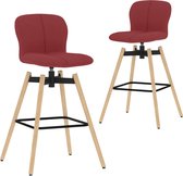 Decoways - Barstoelen draaibaar 2 stuks stof wijnrood