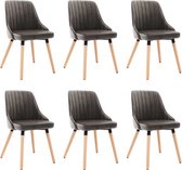 Decoways - Eetkamerstoelen 6 stuks fluweel donkergrijs