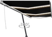 Decoways - Luifel handmatig uittrekbaar met LED 600x300 cm antracietkleur