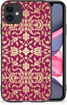 Smartphone Hoesje Geschikt voor iPhone 11 Beschermhoesje met Zwarte rand Barok Pink