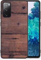 GSM Hoesje Customize Geschikt voor Samsung Galaxy S20 FE Leuk TPU Back Cover met Zwarte rand Old Wood