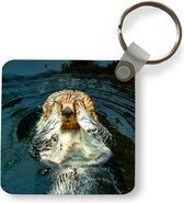 Sleutelhanger - Uitdeelcadeautjes - Otter ligt in het water - Plastic