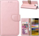 LuxeBass Hoesje geschikt voor Sony Xperia 10 Plus - Bookcase Rose Goud - portemonnee hoesje - telefoonhoes - gsm hoes - telefoonhoesjes