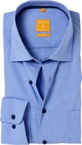 Redmond modern fit overhemd - blauw - Strijkvriendelijk - Boordmaat: 43/44