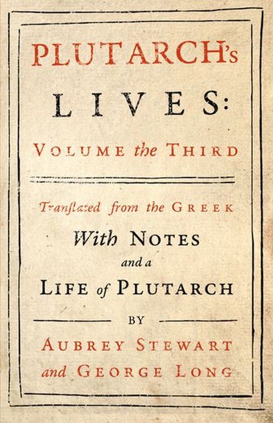 Plutarch's Lives - Volume III. - cover