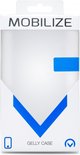 Emballage blanc pour une coque de téléphone avec des accents bleus et le texte 'MOBILIZE GELLY CASE'.