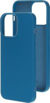 Mobiparts Siliconen Cover Case Apple iPhone 13 Pro Max Blueberry Blauw hoesje