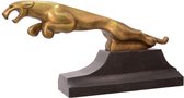 Bronzen beeld - Aanvallende jaguar - Gedetailleerd sculptuur - 33 cm hoog