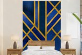 Behang - Fotobehang Goud - Luxe - Blauw - Breedte 160 cm x hoogte 240 cm