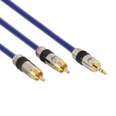 InLine Premium Jack 3,5 mm - Câble stéréo Tulip 2RCA avec connecteurs plaqués or - 20 mètres