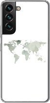 Coque Samsung Galaxy S22 - Wereldkaart - Vert - Grijs - Siliconen