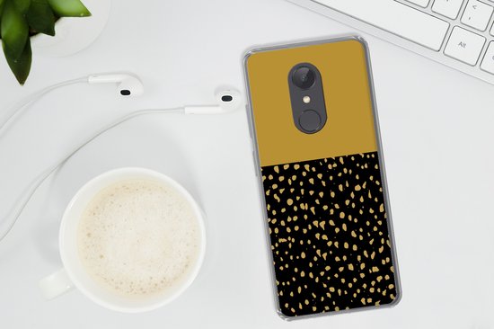 Coque Xiaomi Redmi 5 - Pois - Jaune Ocre - Zwart - Coque de téléphone en Siliconen