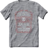 20 Jaar Legendarisch Gerijpt T-Shirt | Rood - Grijs | Grappig Verjaardag en Feest Cadeau Shirt | Dames - Heren - Unisex | Tshirt Kleding Kado | - Donker Grijs - Gemaleerd - XL